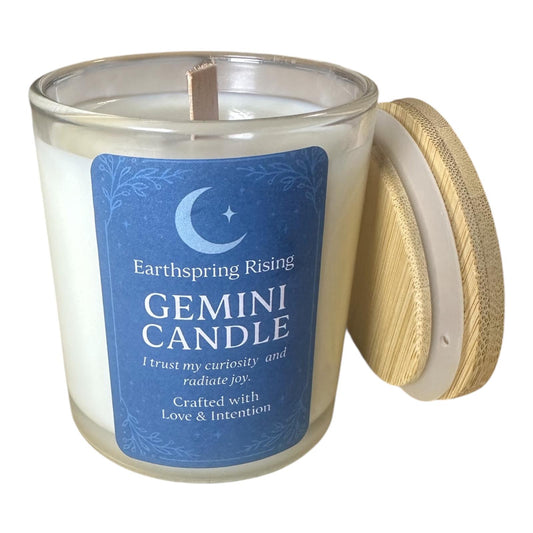 Gemini Zodiac Candle - Gemini Candle - Gift for Gemini - Zodiac Candle - Handmade Candle - Astrology Candle - Soy Candle with Wooden Wick