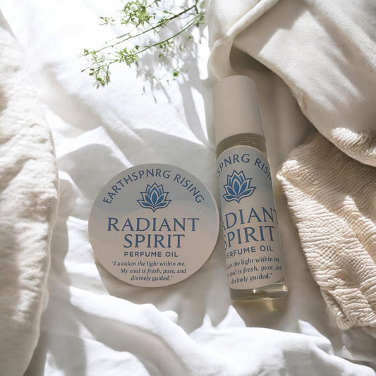 Radiant Spirit Perfume oil , Alcohol-Free Roll-On Oil, Jasmine + Lemon + Vanilla + Sweet Almond, Uplifting Natural Fragrance for Confidence, Joy and Feminine Glow