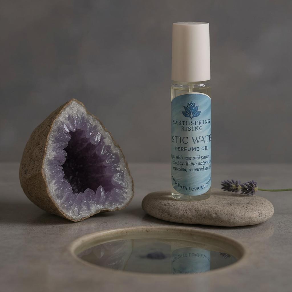Mystic Water Perfume – Alcohol-Free Roll-On Oil,  Fragrance Mist, Himalayan Air + Sea Salt Lily + Brazilian Waterfall + Beachwood, Aquatic Unisex Scent for Freshness, Flow and Energy Alignment